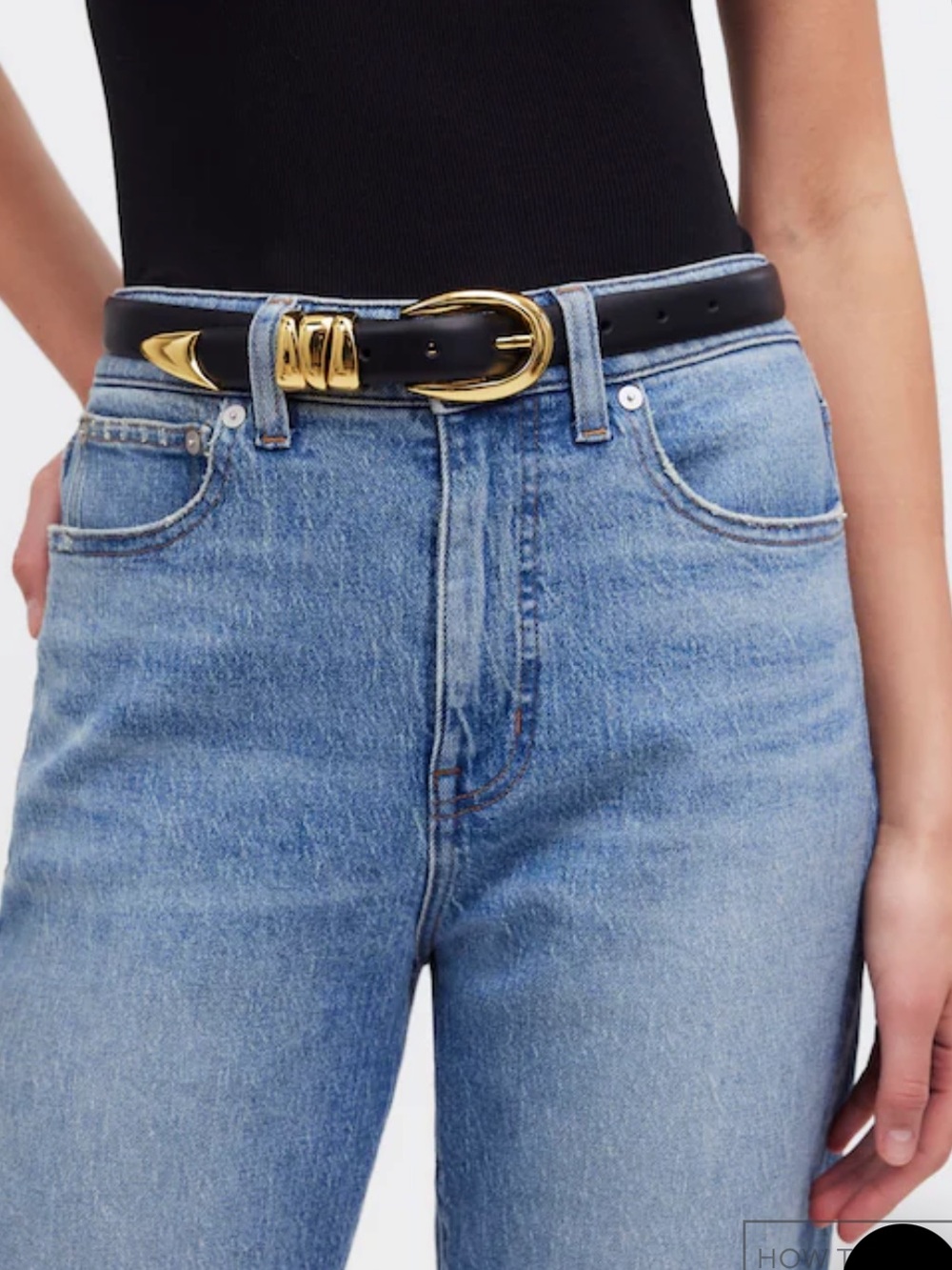 NWT: Madewell triple keeper belt in true black (M)